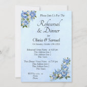 Rehearsal Invitation Card Blue Peony Wedding Set 招待状 (正面)
