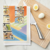 Rehobothのビーチのデラウェア州DE Vintage Travel郵便はがき キッチンタオル (四つ折り)