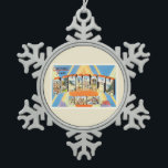 Rehobothのビーチのデラウェア州DE Vintage Travel郵便はがき スノーフレークピューターオーナメント<br><div class="desc">Rehobothのビーチ、デラウェア州DE

ノスタルジック、ヴィンテージ旅行記念品の郵便はがきのイメージ、確実なレトロのデザイン。 American Travelogue Virtual Touring Companyからの挨拶!</div>
