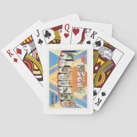 Rehobothのビーチのデラウェア州DE Vintage Travel郵便はがき トランプ (裏面)