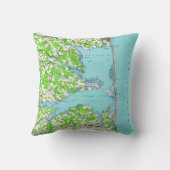 Rehobothのビーチ及びBethanyのビーチデラウェア州Map (1938年) クッション (裏面)