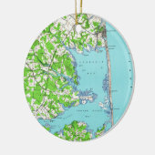 Rehobothのビーチ及びBethanyのビーチデラウェア州Map (1938年) セラミックオーナメント (左)