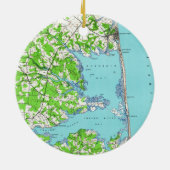 Rehobothのビーチ及びBethanyのビーチデラウェア州Map (1938年) セラミックオーナメント (裏面)