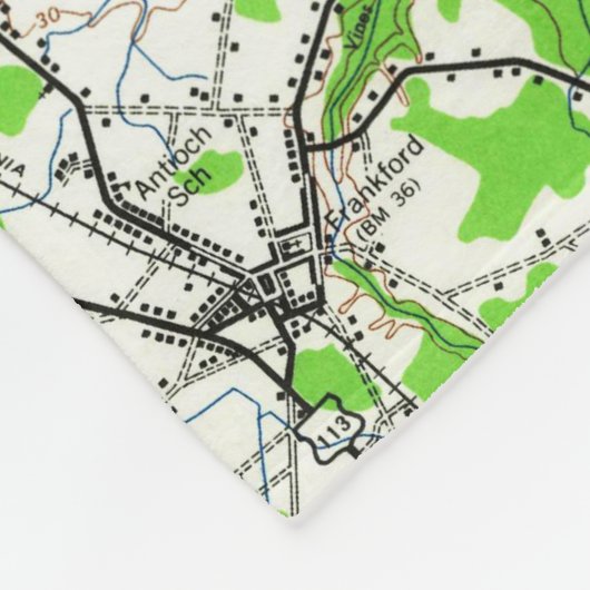 Rehobothのビーチ及びBethanyのビーチデラウェア州Map (1938年) フリースブランケット (角)