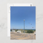 Rehobothビーチボードウォークシーグルスカイ海写真 ポストカード (正面/裏面)