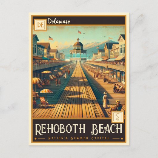 Rehobothビーチ、デラウェア |ヴィンテージ ポストカード (正面)