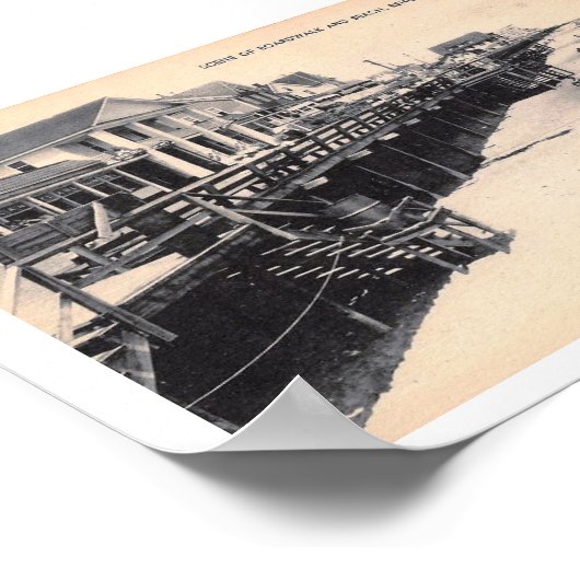 RehobothビーチDE、デラウェア、ボードウォークヴィンテージ ポスター (角)