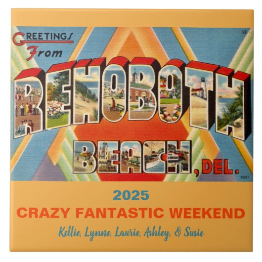  Rehoboth Beach デラウェア州の思い出 タイル (正面)