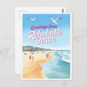 Rehoboth Beach, Delaware Coastal Vintage ポストカード (正面/裏面)