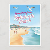 Rehoboth Beach, Delaware Coastal Vintage ポストカード (正面)