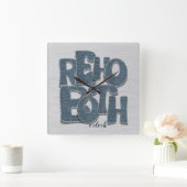 Rehoboth Delaware Beach Denim Letter Wall Clock スクエア壁時計 (ホーム)