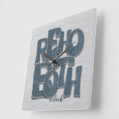 Rehoboth Delaware Beach Denim Letter Wall Clock スクエア壁時計 (傾斜)
