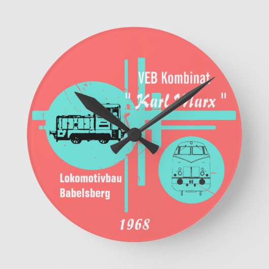 Reichsbahn Design ラウンド壁時計 (正面)