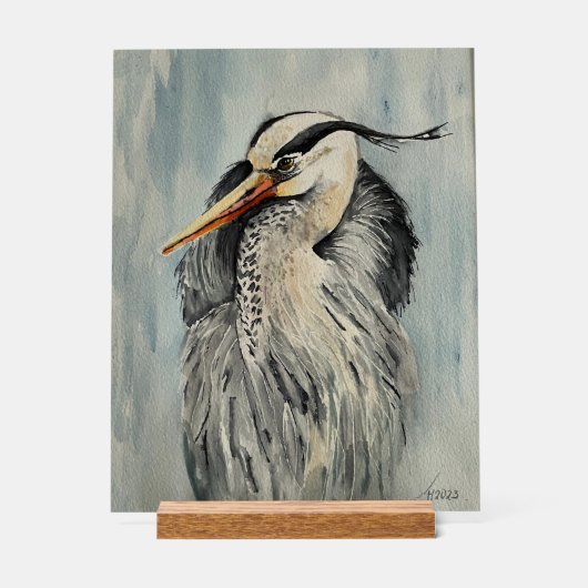 Reiher Aquarell アクリルサイン (正面)