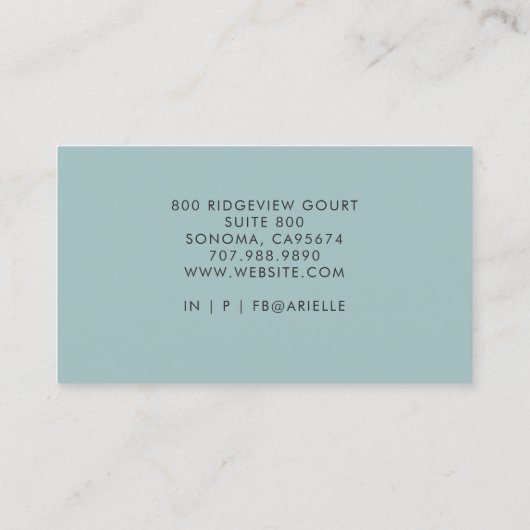 Reiki Energy Healer Serene Abstract Watercolor 名刺 (裏面)