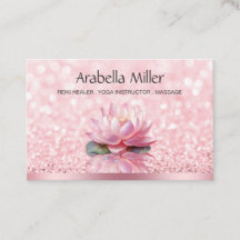 Reiki Healer Yoga Instructor Bokeh Lotus Pink 