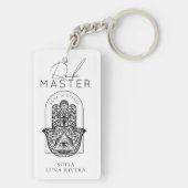 Reiki Master Hamsa Hand Evil Eye Yoga Therapist キーホルダー (裏面)