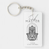 Reiki Master Hamsa Hand Evil Eye Yoga Therapist キーホルダー (正面)