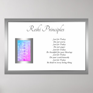 Reiki Principles Healing Hands design ポスター