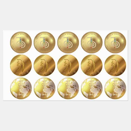 Reiki simbolos para el terapeuta ラベル (シート)