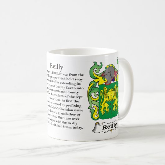 Reilly、歴史、意味および頂上のマグ コーヒーマグカップ (正面右)