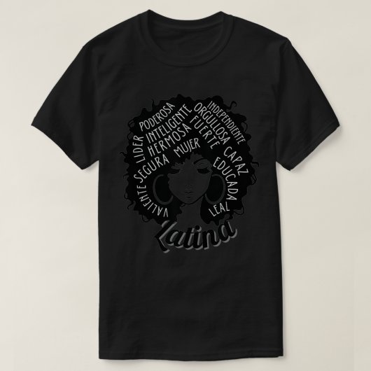 Reina Empowered Latina Poder Latina Pride Hispanic Tシャツ (デザイン正面)