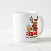 Reinbeer Funny Christmas Reindeer Beer Mug  ジャンボコーヒーマグカップ (正面右)