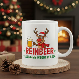 Reinbeer Funny Christmas Reindeer Beer Mug  ジャンボコーヒーマグカップ