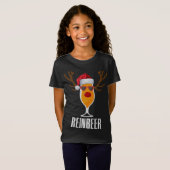 Reinbeer Santa's Hat Reindeer Beer Glassクリスマス Tシャツ (正面フル)