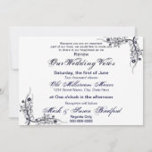 Reincreating 結婚's Vows - Navy招待状 – ネイビーフローラ 招待状 (裏面)