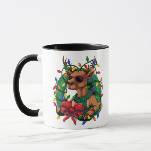 Reindeer an wreath Mug マグカップ (左)