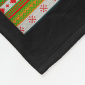 Reindeer And Christmas Tree Knit Pattern フリースブランケット (角)
