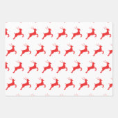 Reindeer And Trees Christmas Pattern Gift Wrapping ラッピングペーパーシート (正面3)