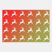 Reindeer And Trees Christmas Pattern Gift Wrapping ラッピングペーパーシート (正面)