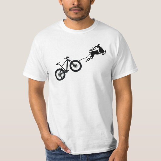 Reindeer Antler Mountain Bike Christmas rider  Tシャツ (正面)