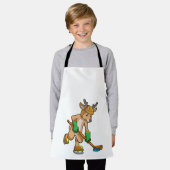 Reindeer at Ice hockey with Hockey stick エプロン (着用した状態)