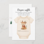 Reindeer Baby Shower Diaper Raffle 出欠カード (正面/裏面)