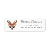 Reindeer Baby Shower Return Address Label ラベル (正面)