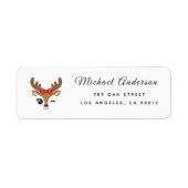  Reindeer Baby Shower Return Address Label ラベル (正面)