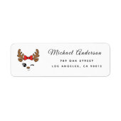  Reindeer Baby Shower Return Address Label ラベル (正面)