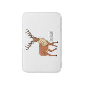 Reindeer cartoon illustration  バスマット (正面縦)