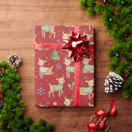 Reindeer, Christmas ラッピングペーパー (クリスマスギフト)