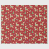 Reindeer, Christmas ラッピングペーパー (フラット)