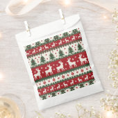 Reindeer Christmas Favor Bag フェイバーバッグ (クリップ留めされた状態)