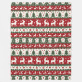 Reindeer Christmas Fleece Blanket フリースブランケット (正面)