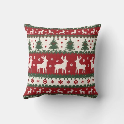 Reindeer Christmas Pillow クッション (裏面)