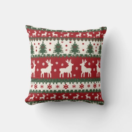 Reindeer Christmas Pillow クッション (正面)