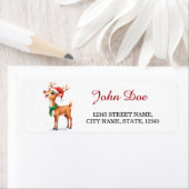 Reindeer Christmas Return Address Labels ラベル (インサイチュ)