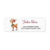 Reindeer Christmas Return Address Labels ラベル (正面)