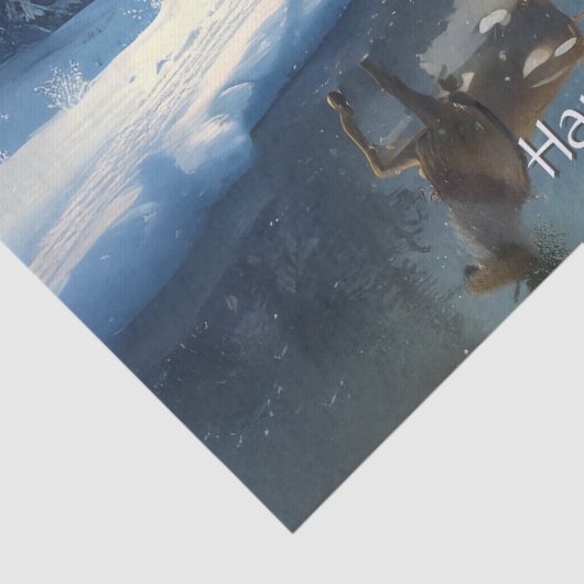 Reindeer Christmas Sleigh Holiday 薄葉紙 (詳細)